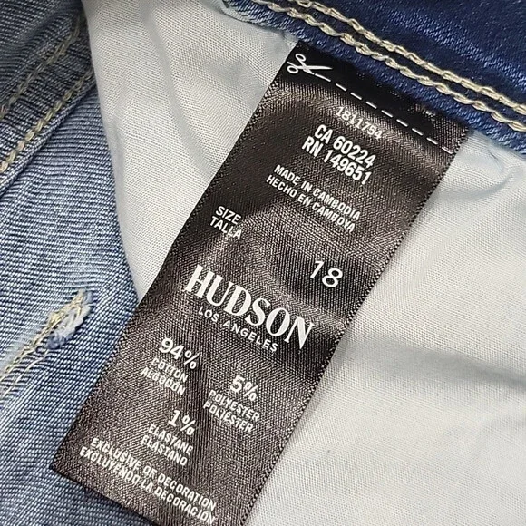 Hudson Ladies Everyday Trendy Modern Straight Leg Jeans w Pockets Size 18 Blue - Picture 9 of 11